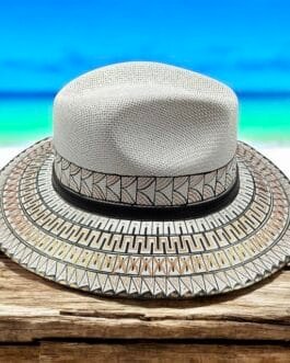 Custom Hand Painted Fedora Hat Brown And Black Painted In Detail Unisex Size L